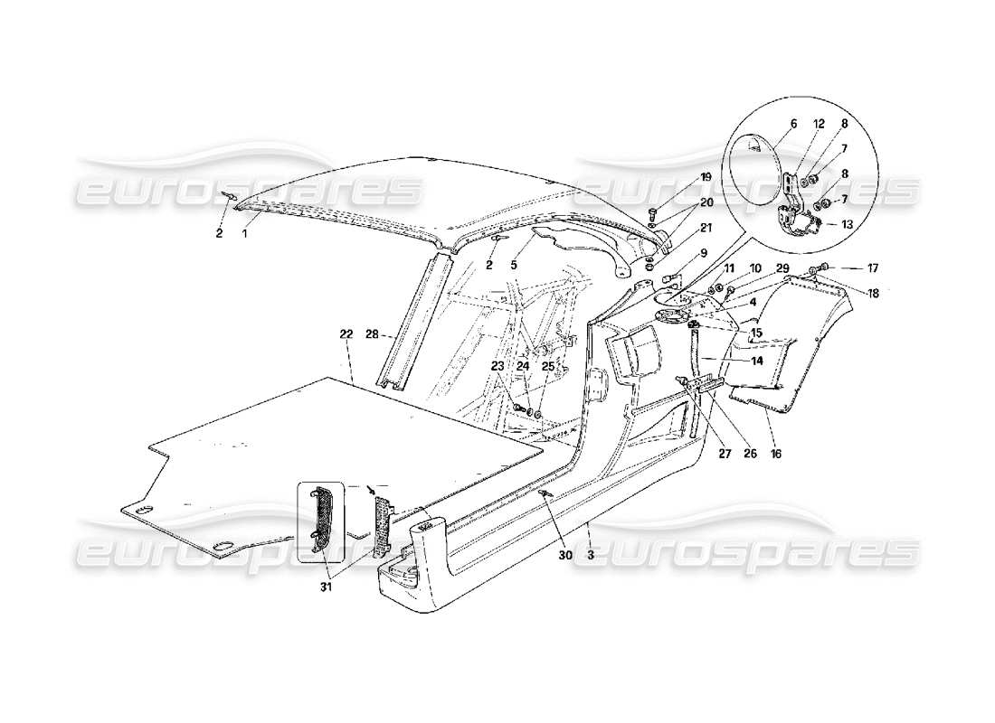a part diagram from the ferrari f40 parts catalogue