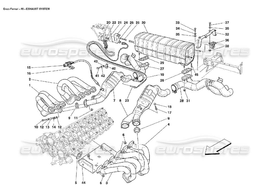 a part diagram from the ferrari enzo parts catalogue