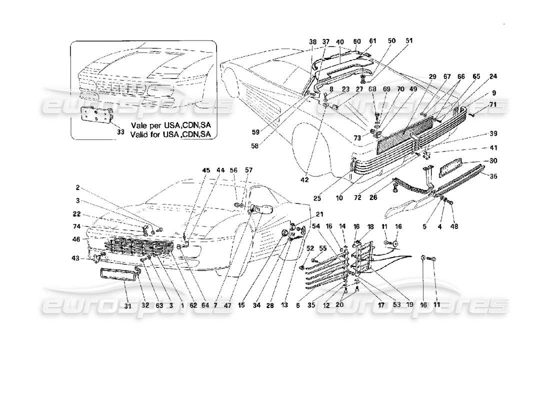 a part diagram from the ferrari 512 tr parts catalogue