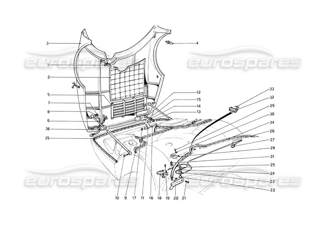 a part diagram from the ferrari 512 bb parts catalogue