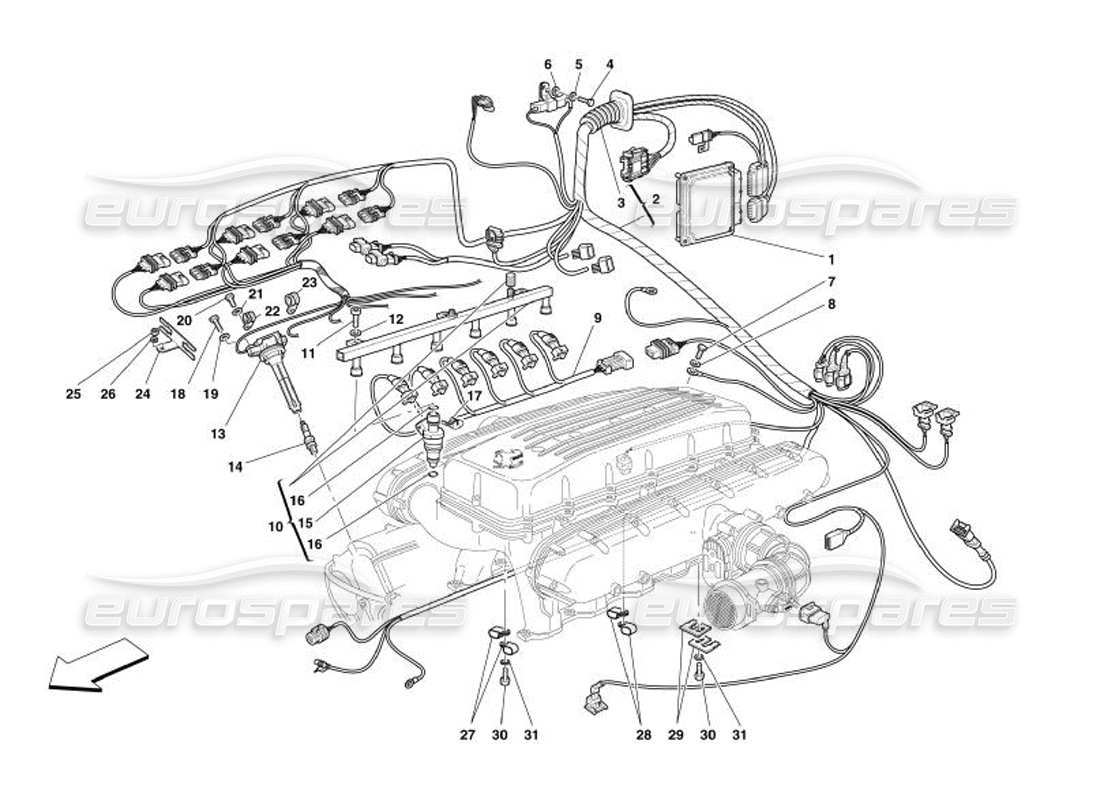 a part diagram from the ferrari 575 parts catalogue