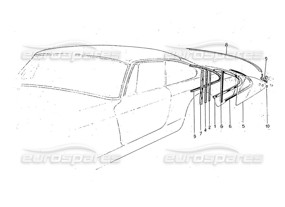 a part diagram from the ferrari 330 gt 2+2 (coachwork) parts catalogue