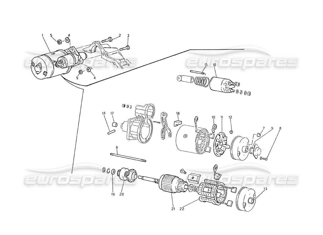 a part diagram from the maserati biturbo (1983-1995) parts catalogue