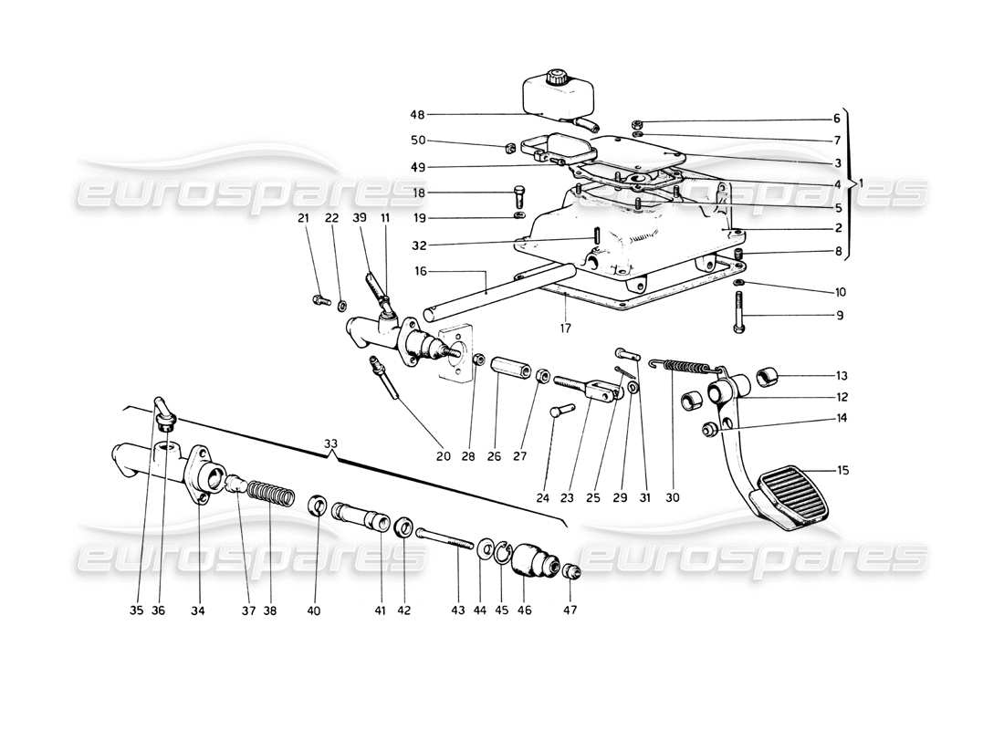 VIEW PARTS DIAGRAMS FROM THE FERRARI 512 PARTS CATALOGUE a part diagram from the ferrari 512 parts catalogue