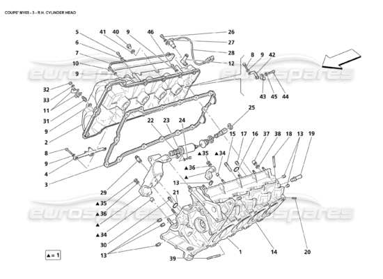 a part diagram from the maserati 4200 parts catalogue