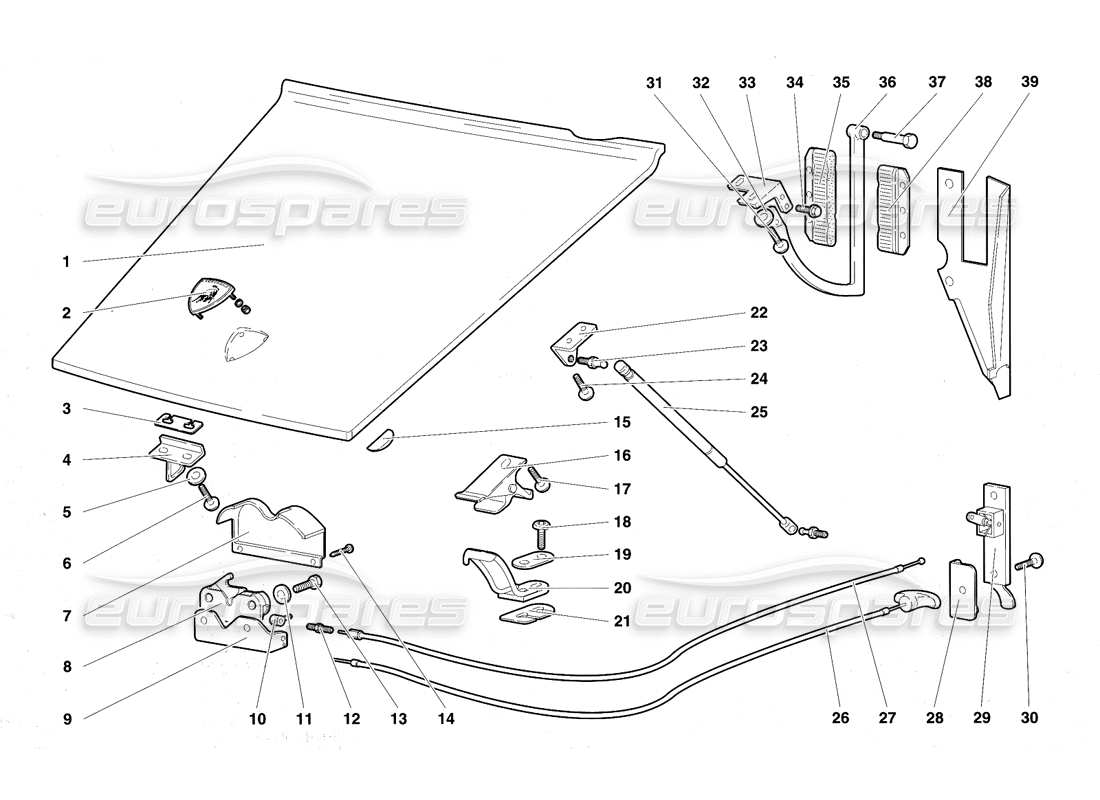a part diagram from the lamborghini diablo parts catalogue