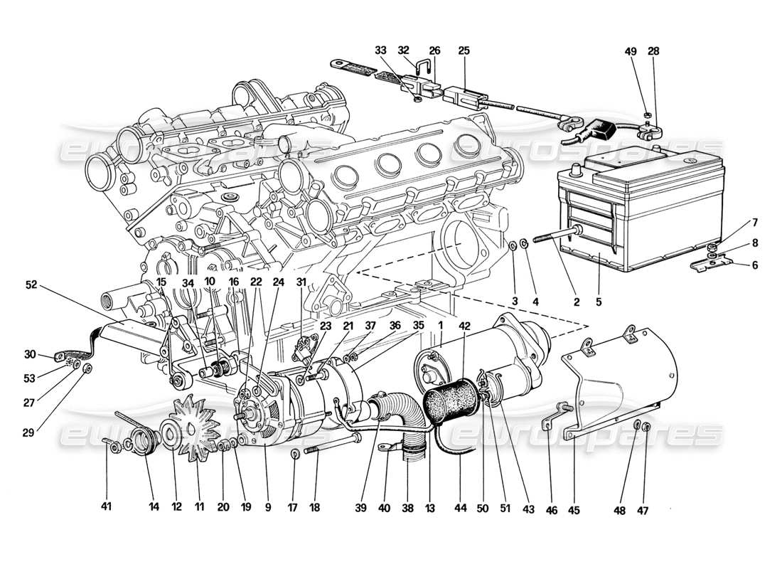 a part diagram from the ferrari 328 parts catalogue