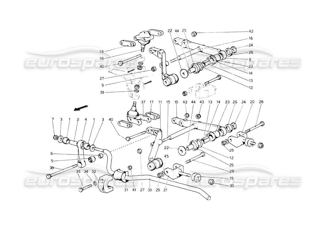 a part diagram from the Ferrari 512 BB parts catalogue