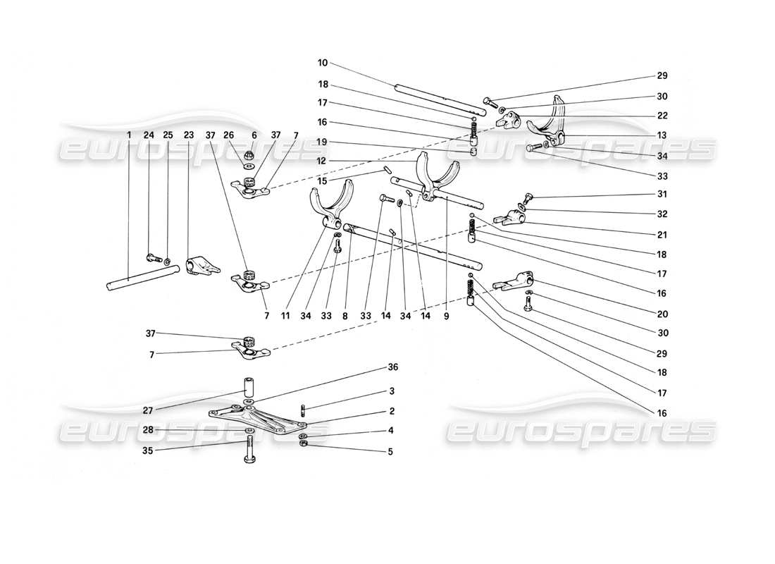 a part diagram from the ferrari mondial parts catalogue