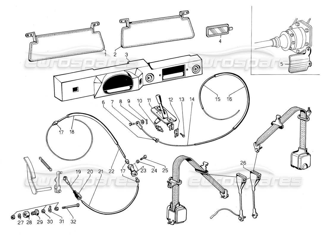 a part diagram from the lamborghini jalpa parts catalogue