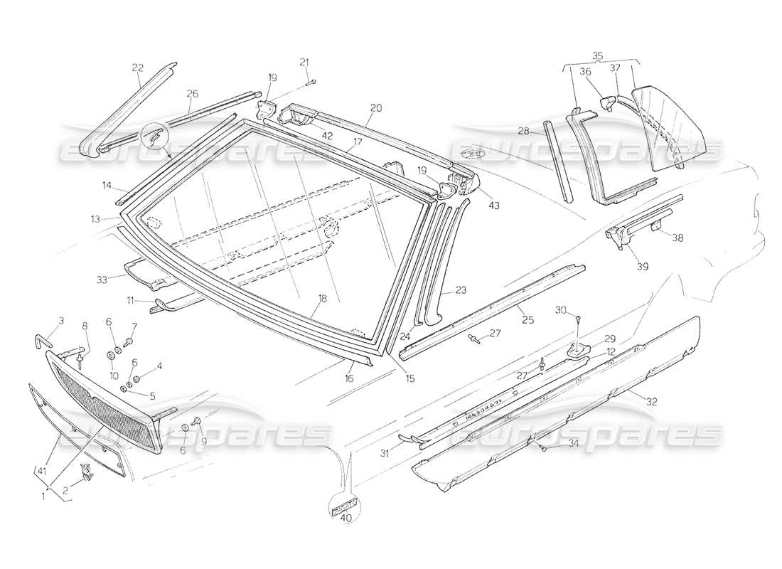 a part diagram from the maserati biturbo (1983-1995) parts catalogue