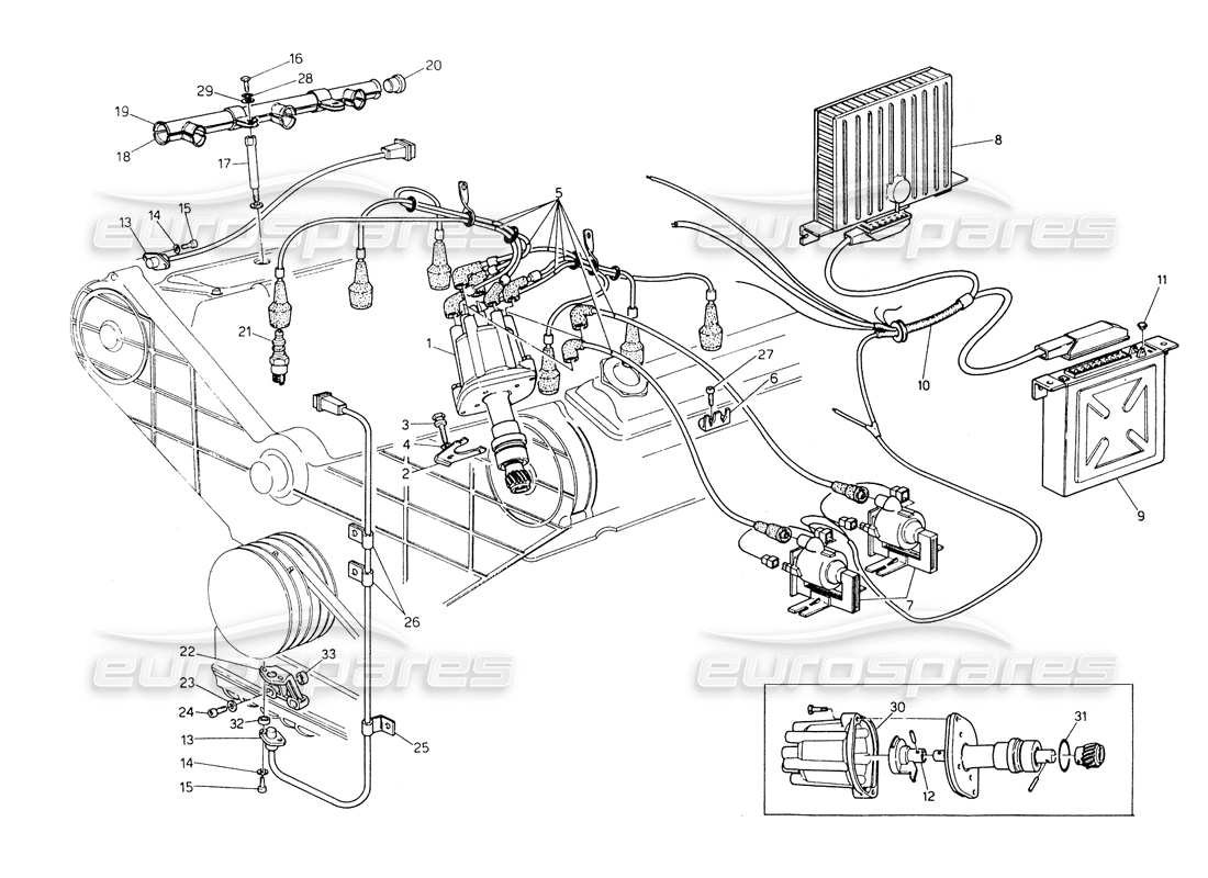 a part diagram from the maserati biturbo (1983-1995) parts catalogue