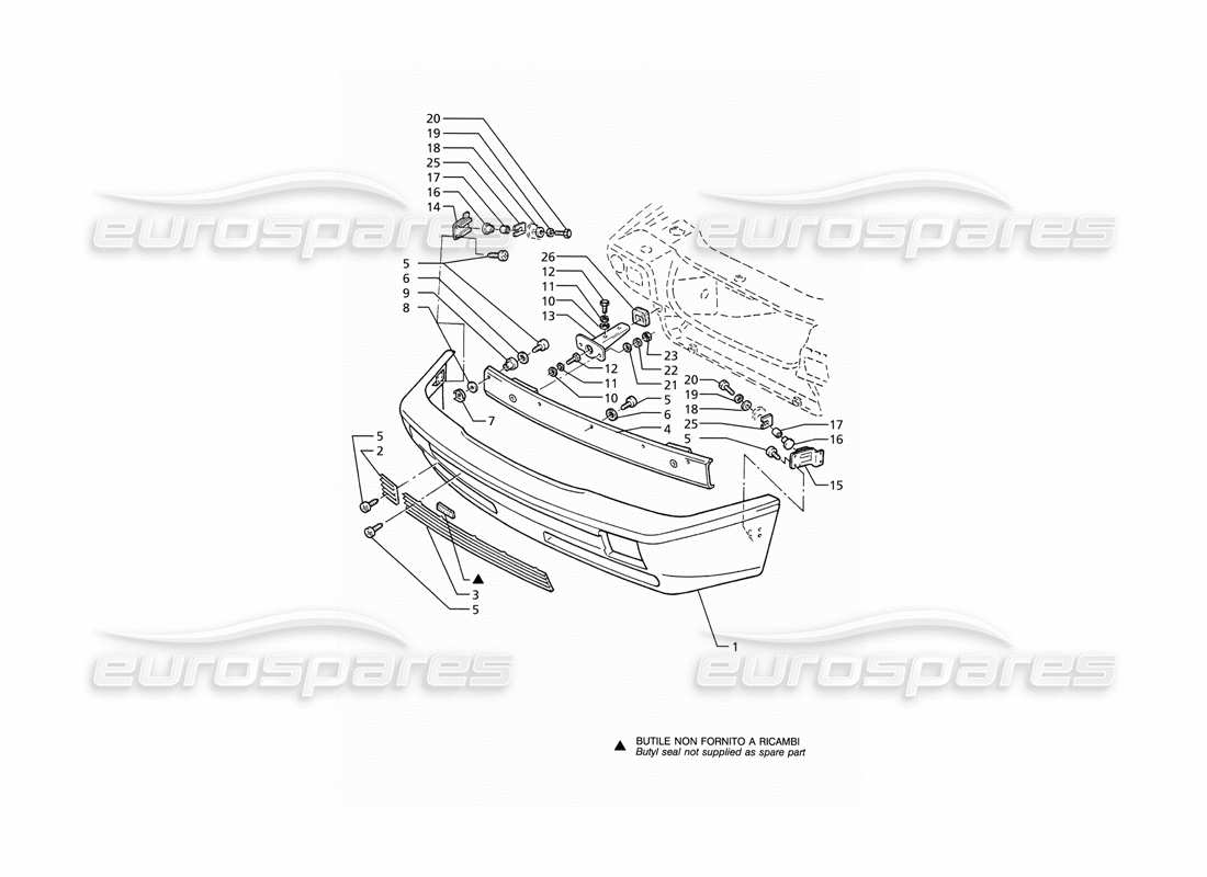 a part diagram from the maserati ghibli (1993-1995) parts catalogue