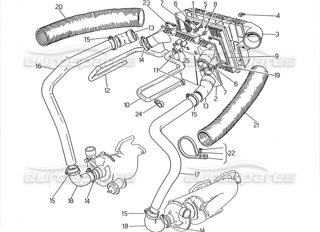 a part diagram from the maserati biturbo (1983-1995) parts catalogue