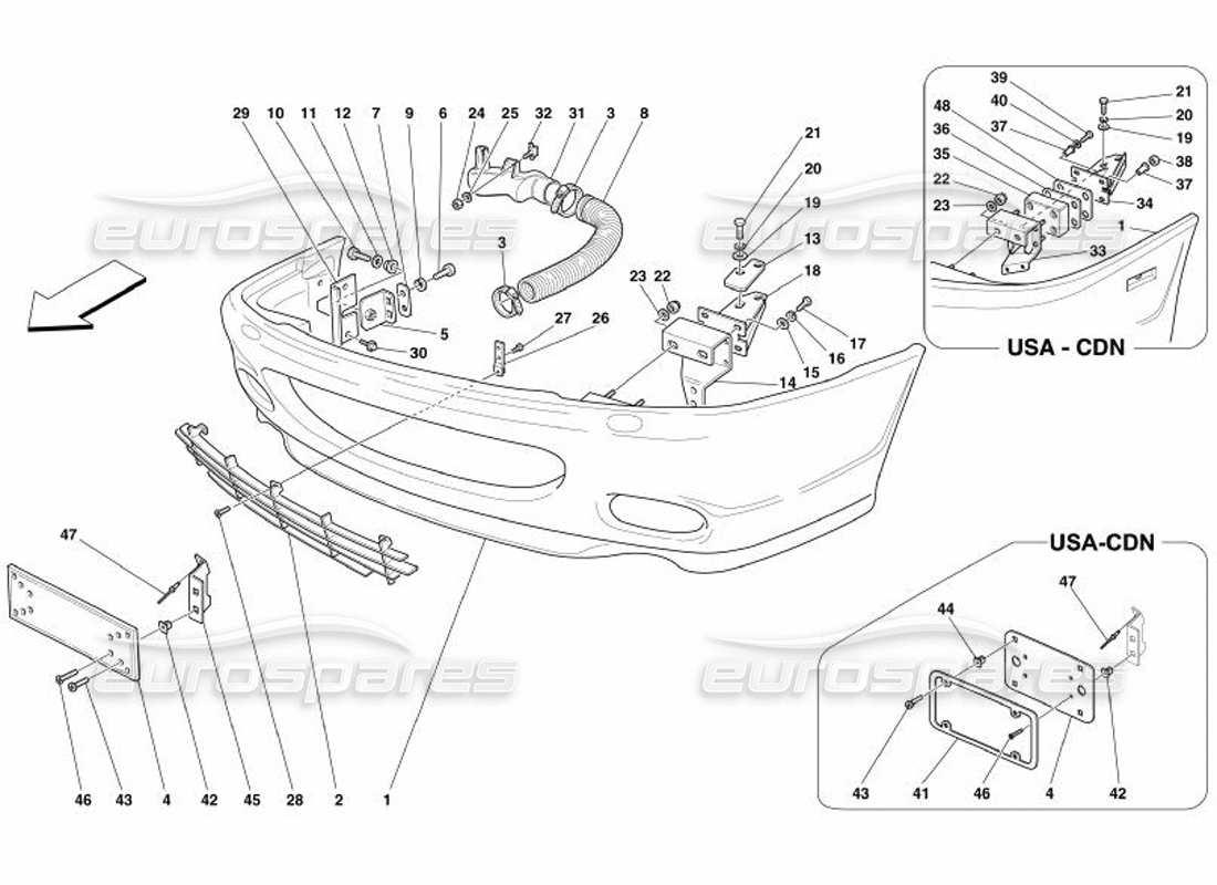 VIEW PARTS DIAGRAMS FROM THE FERRARI 575 PARTS CATALOGUE a part diagram from the ferrari 575 parts catalogue