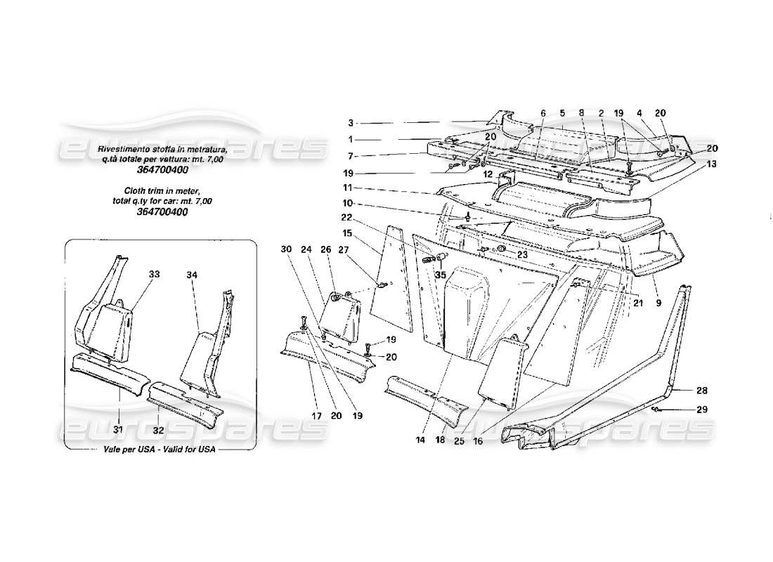a part diagram from the ferrari f40 parts catalogue