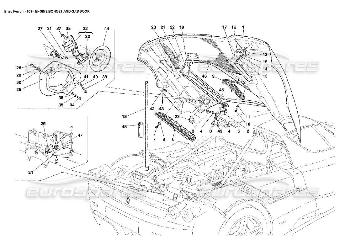 a part diagram from the ferrari enzo parts catalogue