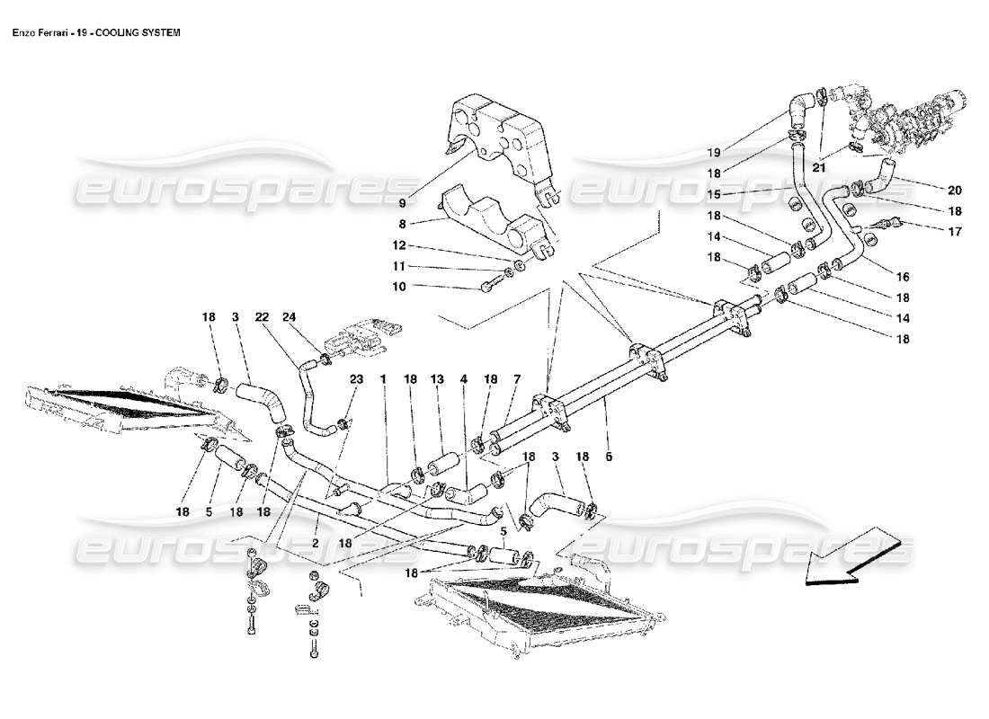 a part diagram from the ferrari enzo parts catalogue