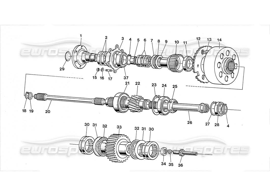 a part diagram from the lamborghini lm002 (1988) parts catalogue