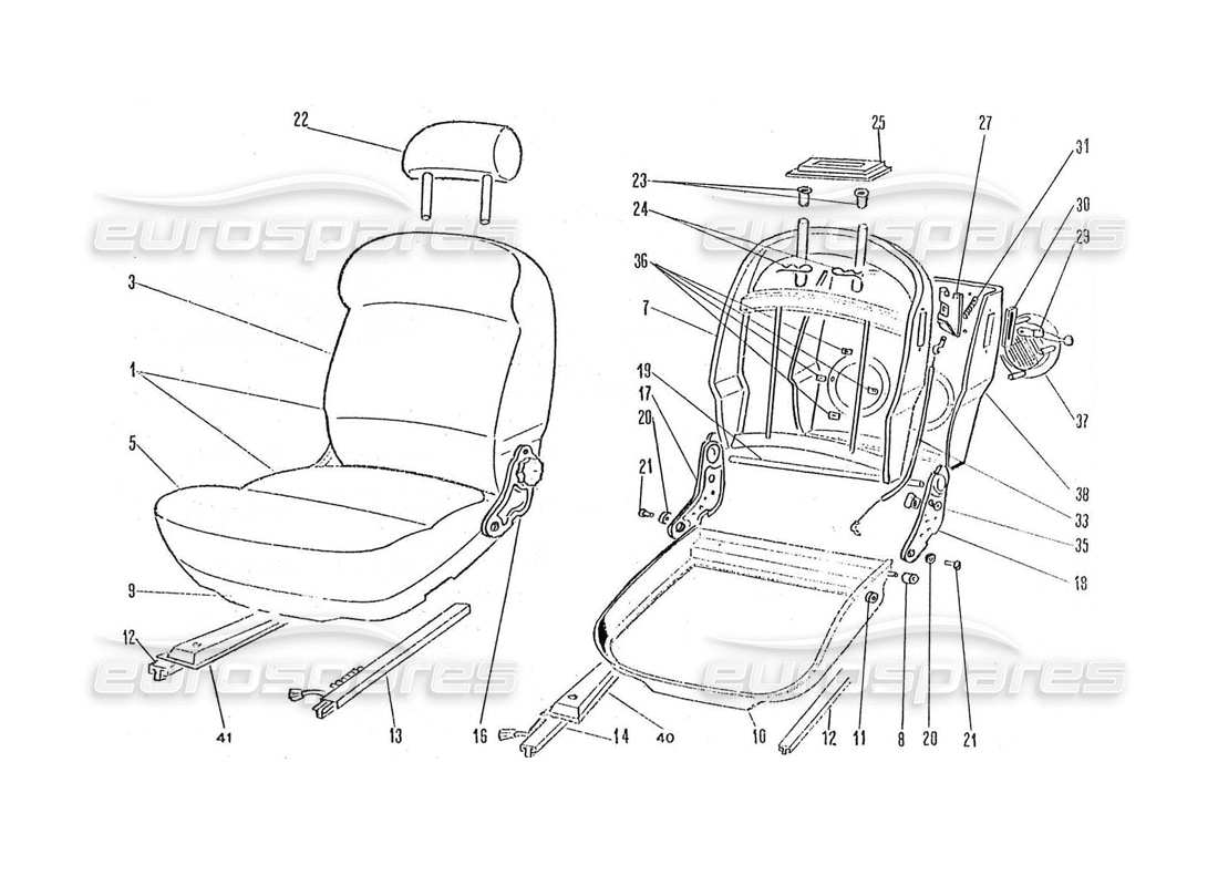 a part diagram from the Ferrari 365 GTC4 (Coachwork) parts catalogue