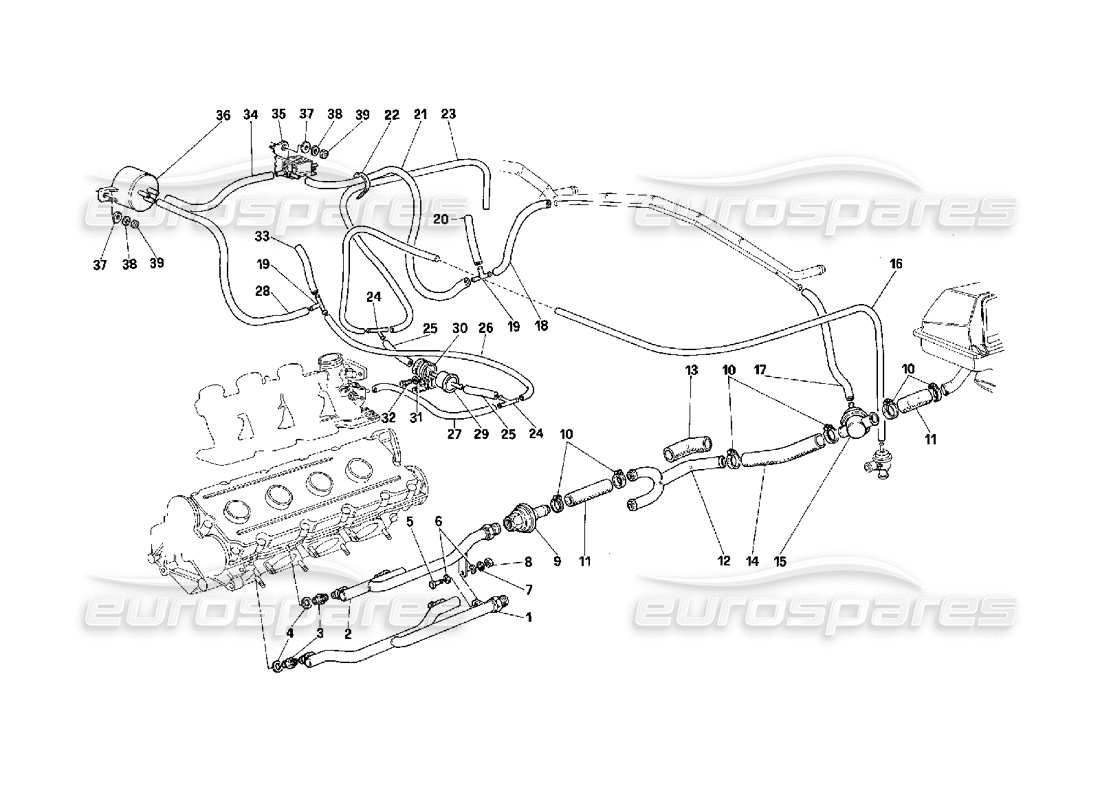 VIEW PARTS DIAGRAMS FROM THE FERRARI F40 PARTS CATALOGUE a part diagram from the ferrari f40 parts catalogue