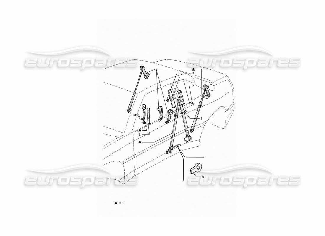 a part diagram from the maserati ghibli (1993-1995) parts catalogue