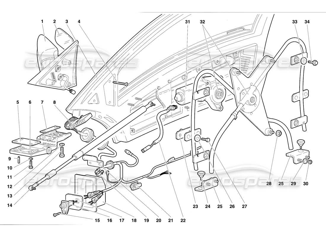 a part diagram from the lamborghini diablo vt (1994) parts catalogue