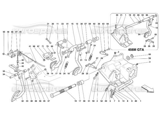 a part diagram from the ferrari 456 m gt/m gta parts catalogue