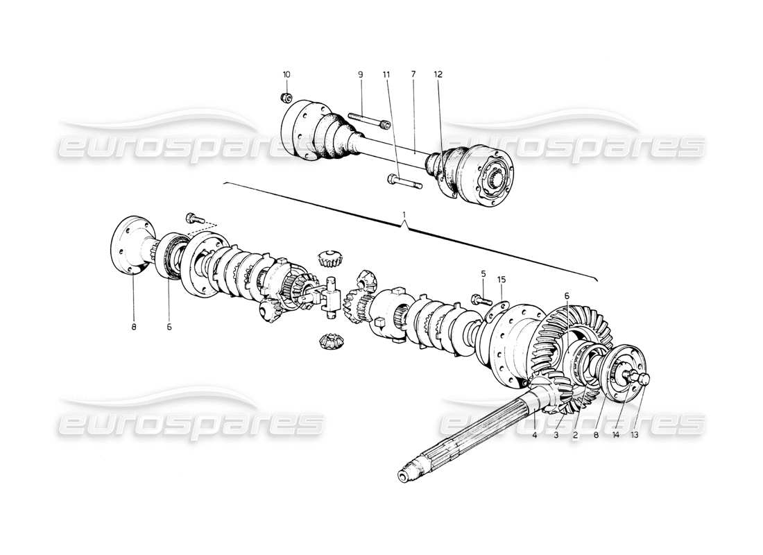 a part diagram from the ferrari 512 bb parts catalogue