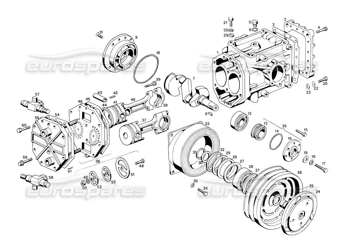 a part diagram from the maserati ghibli (1967-1973) parts catalogue