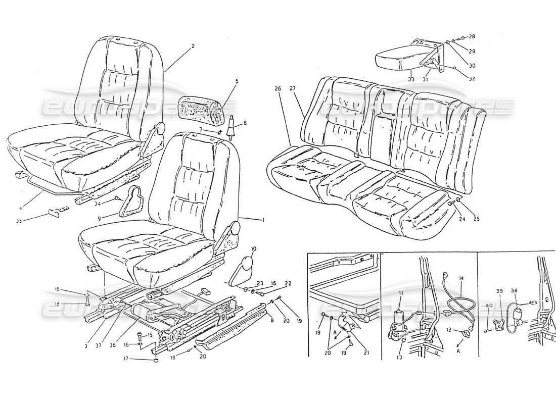 a part diagram from the maserati biturbo (1983-1995) parts catalogue