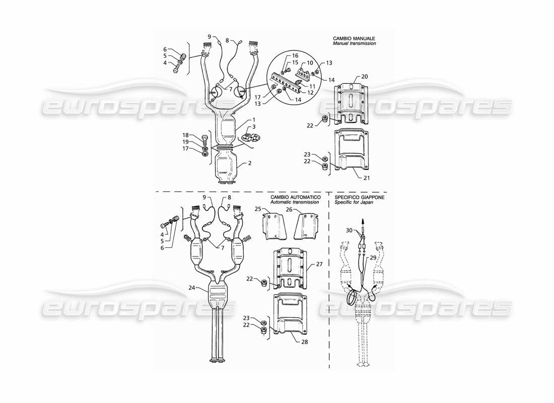 a part diagram from the maserati quattroporte (1996-2001) parts catalogue