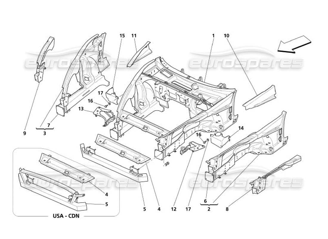 a part diagram from the maserati 4200 parts catalogue