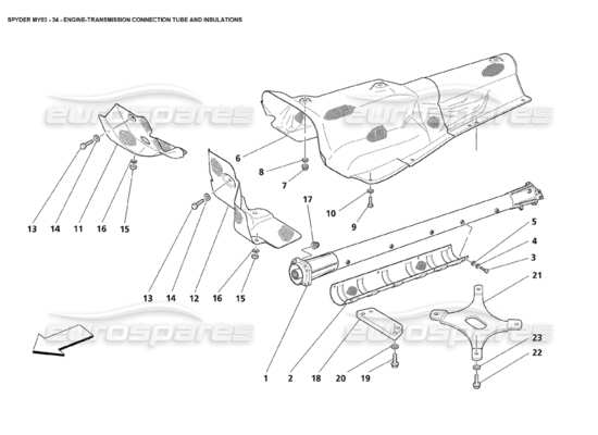 a part diagram from the maserati 4200 spyder (2003) parts catalogue