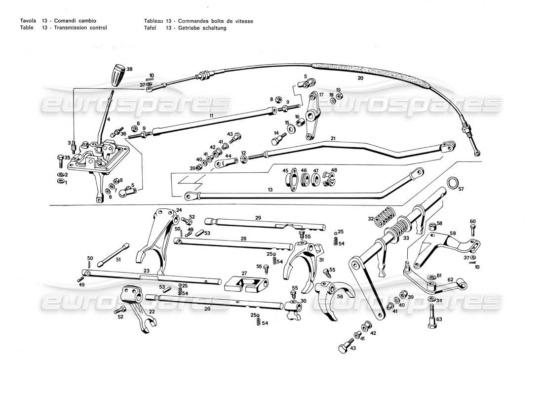 VIEW PARTS DIAGRAMS FROM THE MASERATI MERAK PARTS CATALOGUE a part diagram from the maserati merak parts catalogue