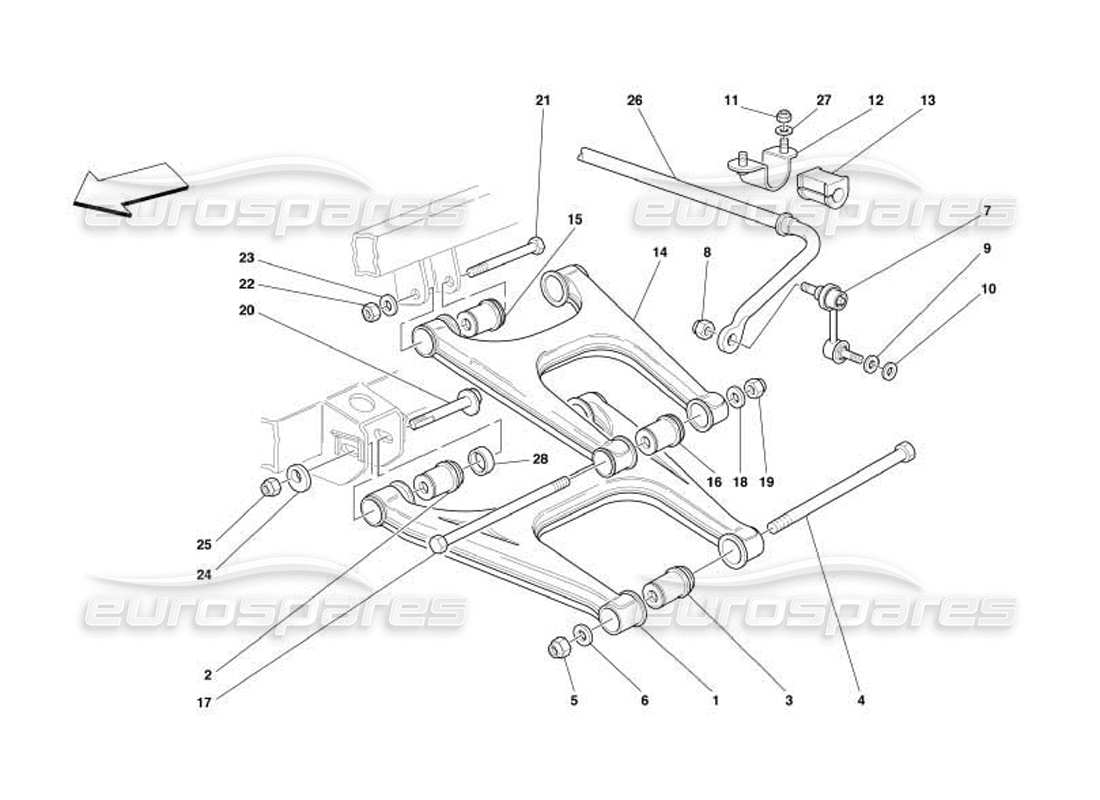 a part diagram from the Ferrari 550 Barchetta parts catalogue
