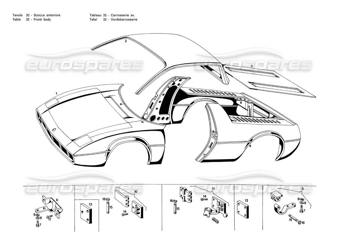 a part diagram from the maserati merak 3.0 parts catalogue
