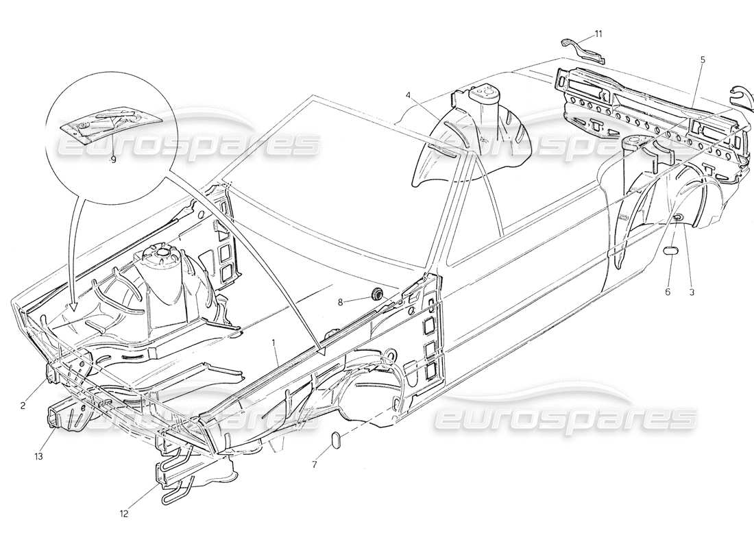 a part diagram from the maserati biturbo (1983-1995) parts catalogue