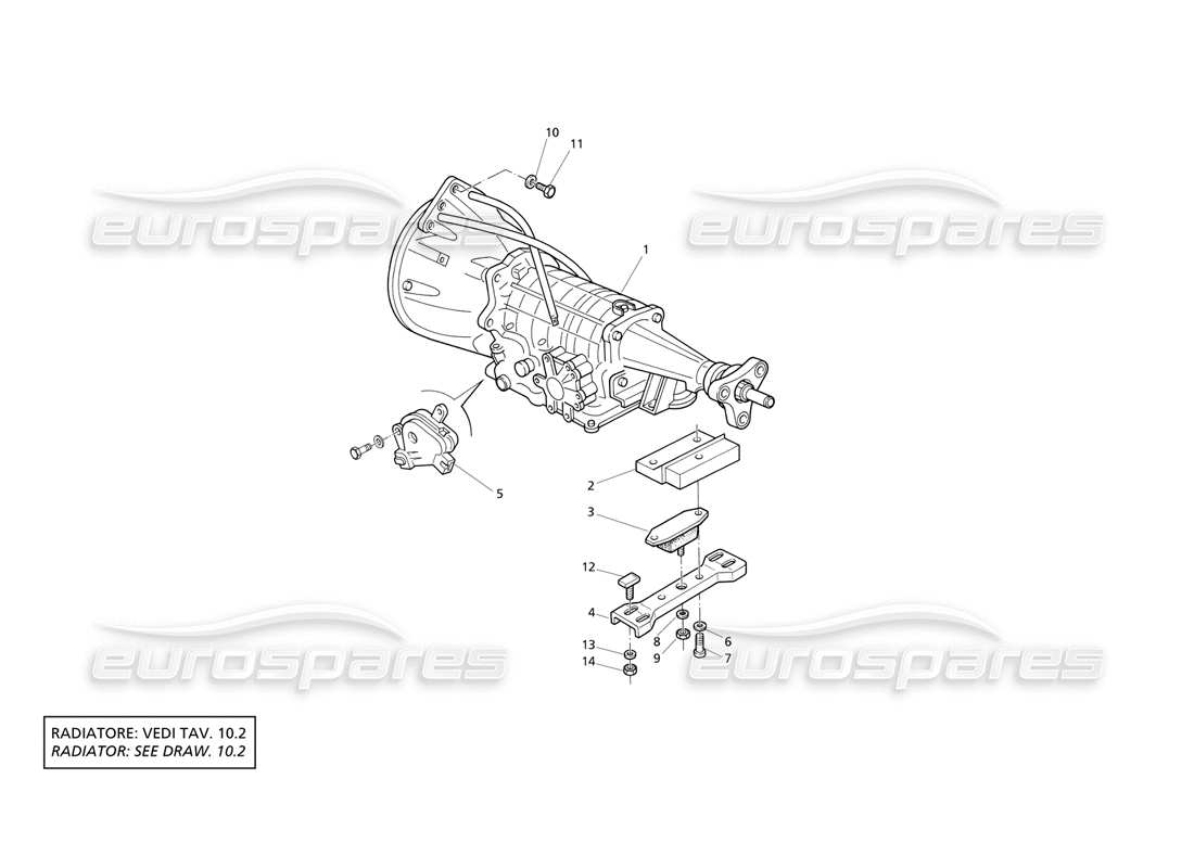 a part diagram from the maserati quattroporte (1996-2001) parts catalogue