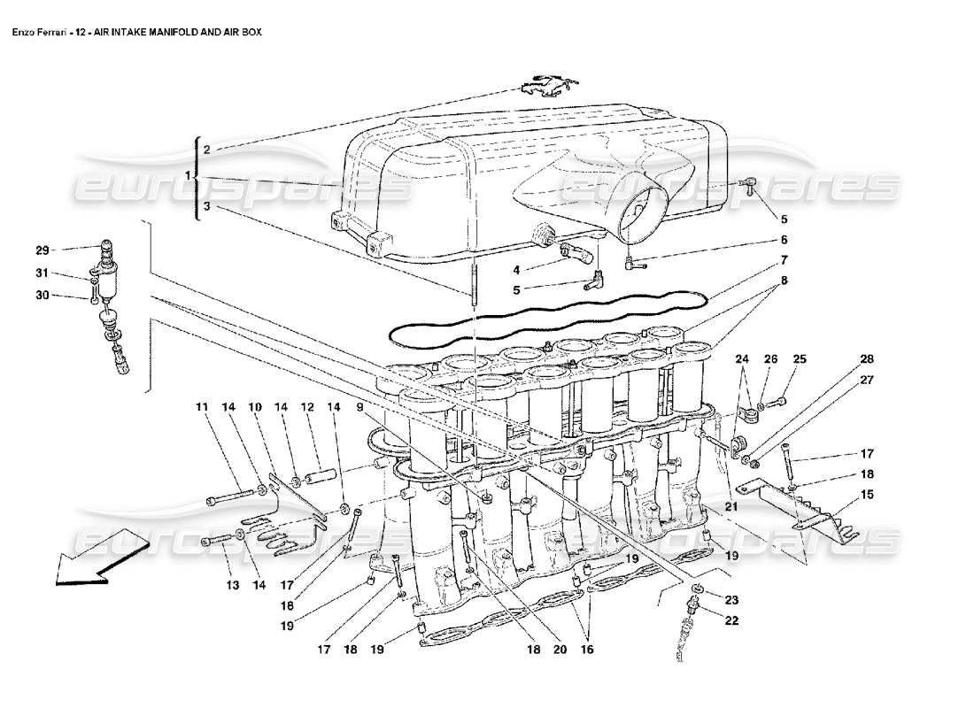 a part diagram from the ferrari enzo parts catalogue