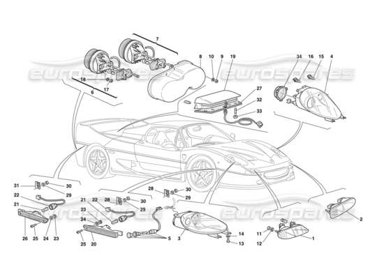 a part diagram from the ferrari f50 parts catalogue