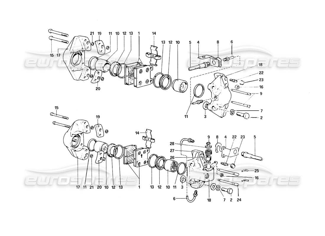 a part diagram from the Ferrari 308 Quattrovalvole (1985) parts catalogue