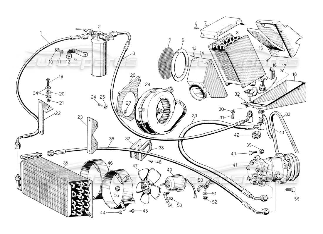 a part diagram from the lamborghini countach parts catalogue