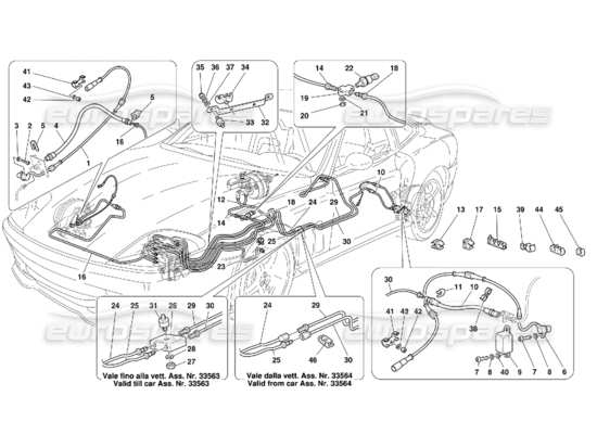 a part diagram from the ferrari 550 parts catalogue