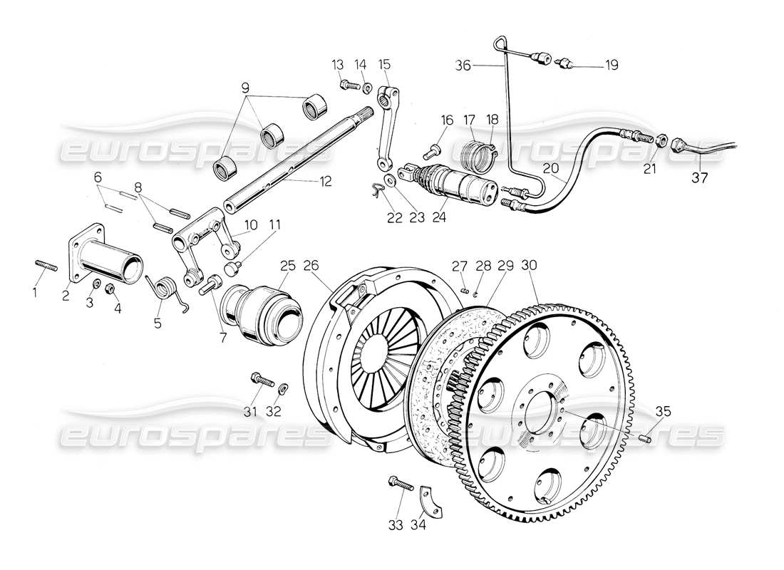 a part diagram from the lamborghini countach parts catalogue