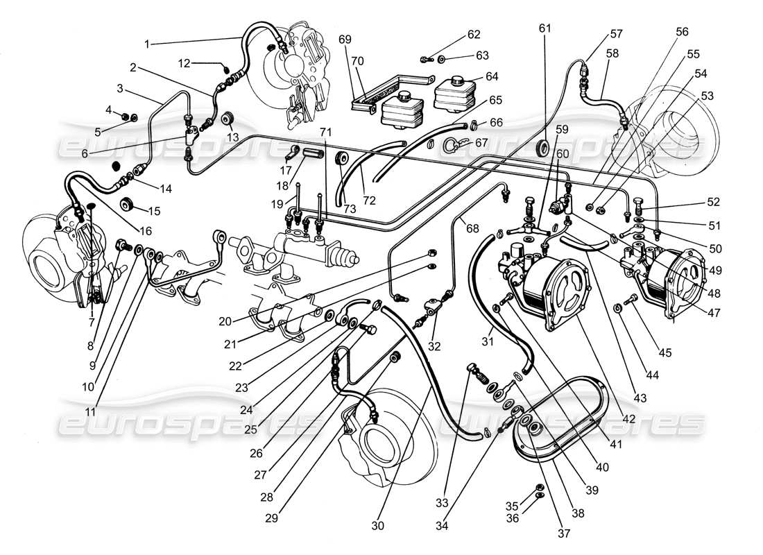 VIEW PARTS DIAGRAMS FROM THE LAMBORGHINI ESPADA PARTS CATALOGUE a part diagram from the lamborghini espada parts catalogue