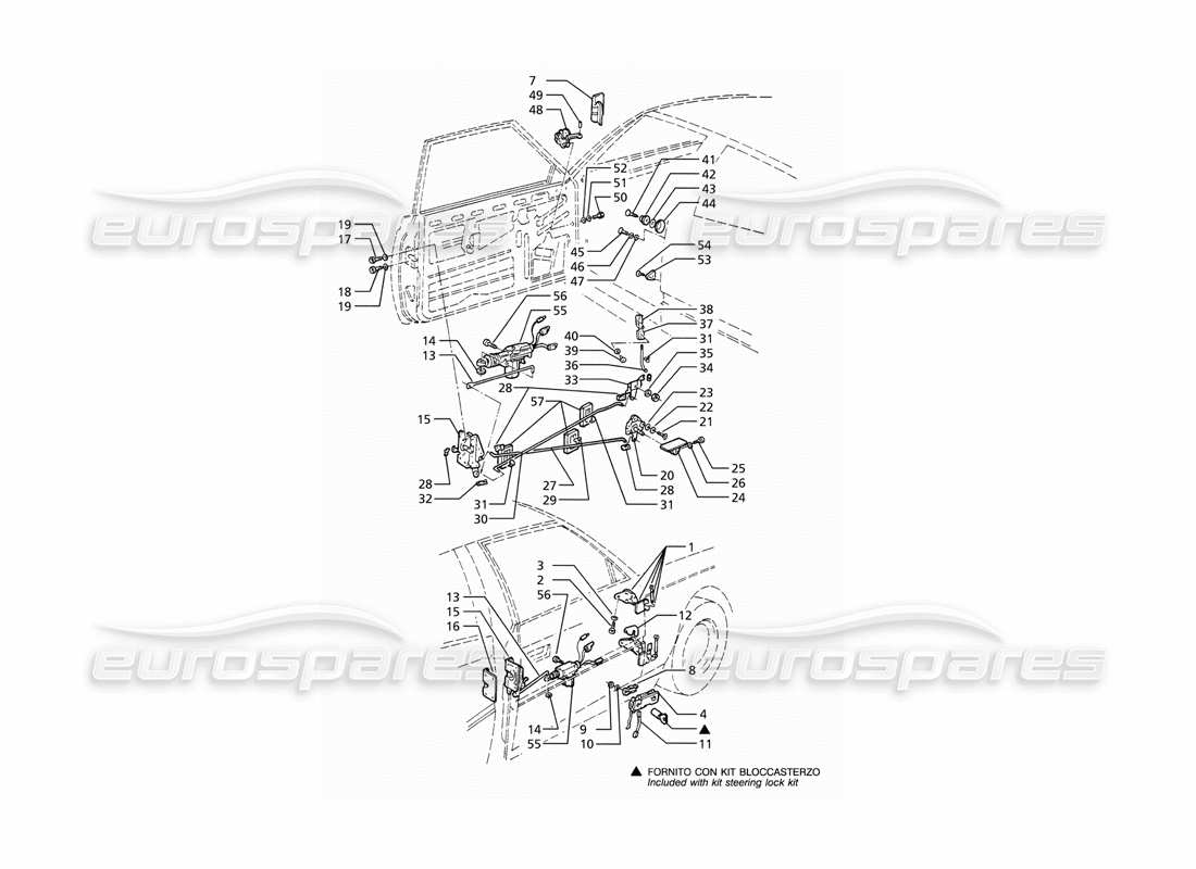a part diagram from the maserati ghibli (1993-1995) parts catalogue