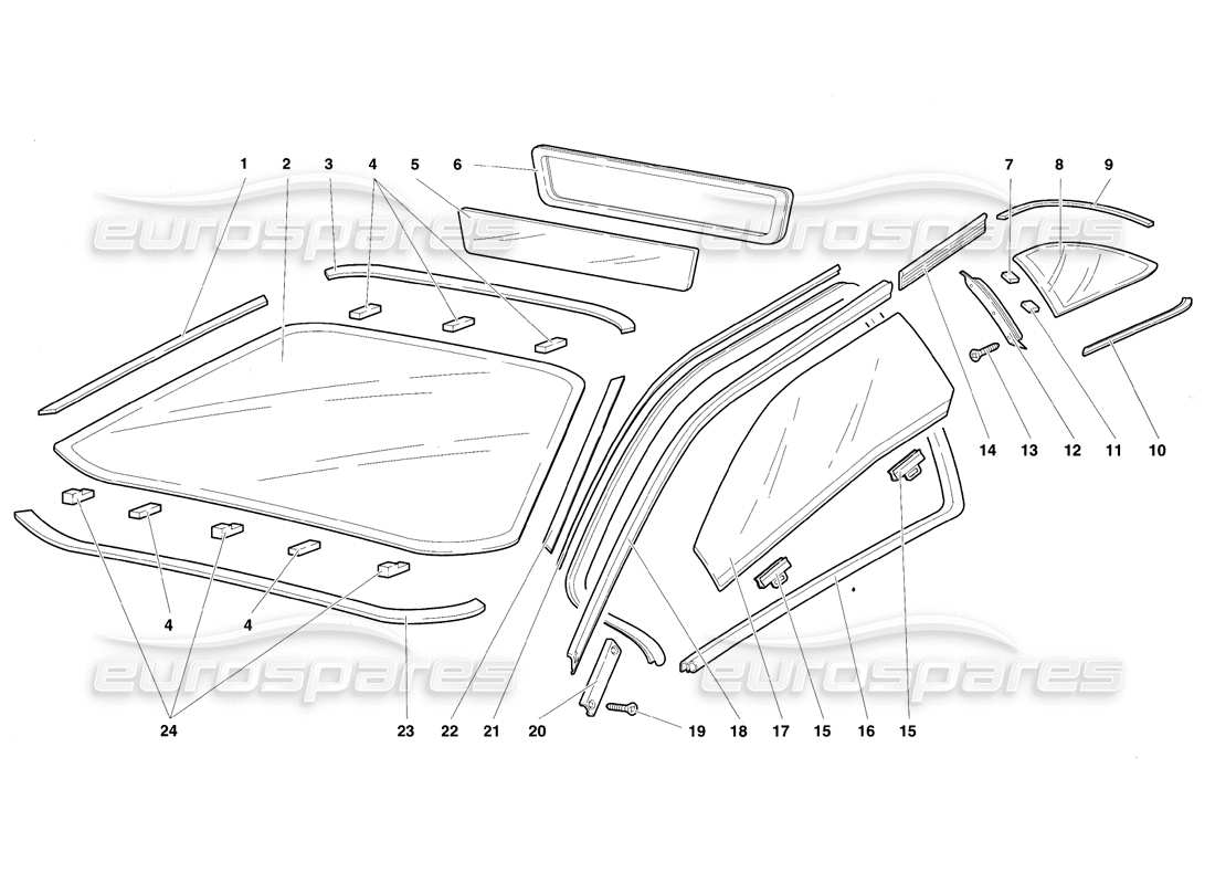 a part diagram from the lamborghini diablo parts catalogue