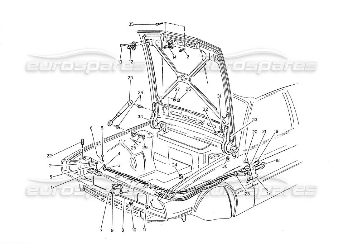 a part diagram from the maserati biturbo (1983-1995) parts catalogue