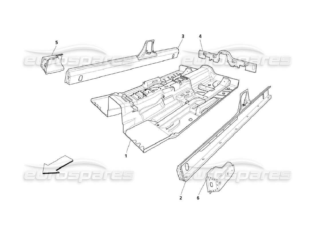 a part diagram from the maserati quattroporte m139 (2005-2013) parts catalogue